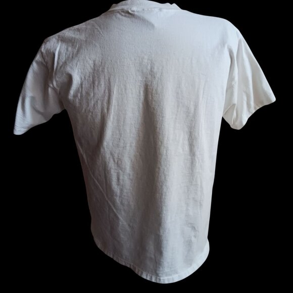 Vintage Men's T-shirt Large Single Stitch Oneita White USA COWBOY HORSE Graphic - Picture 3 of 4